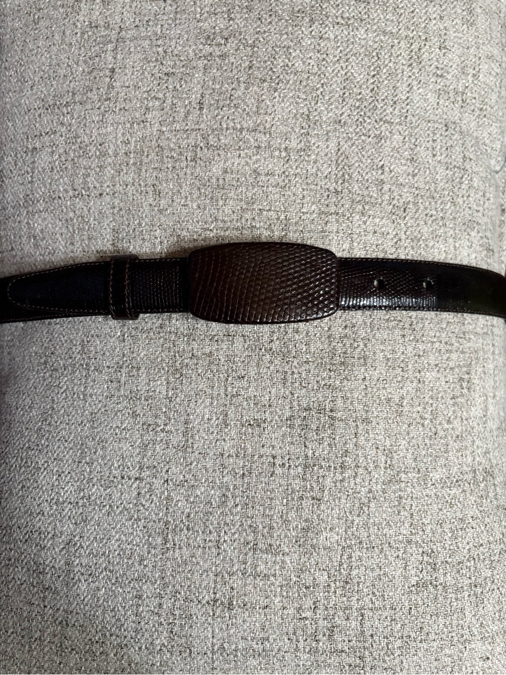 Elegant Dark Brown Genuine Lizard Belt